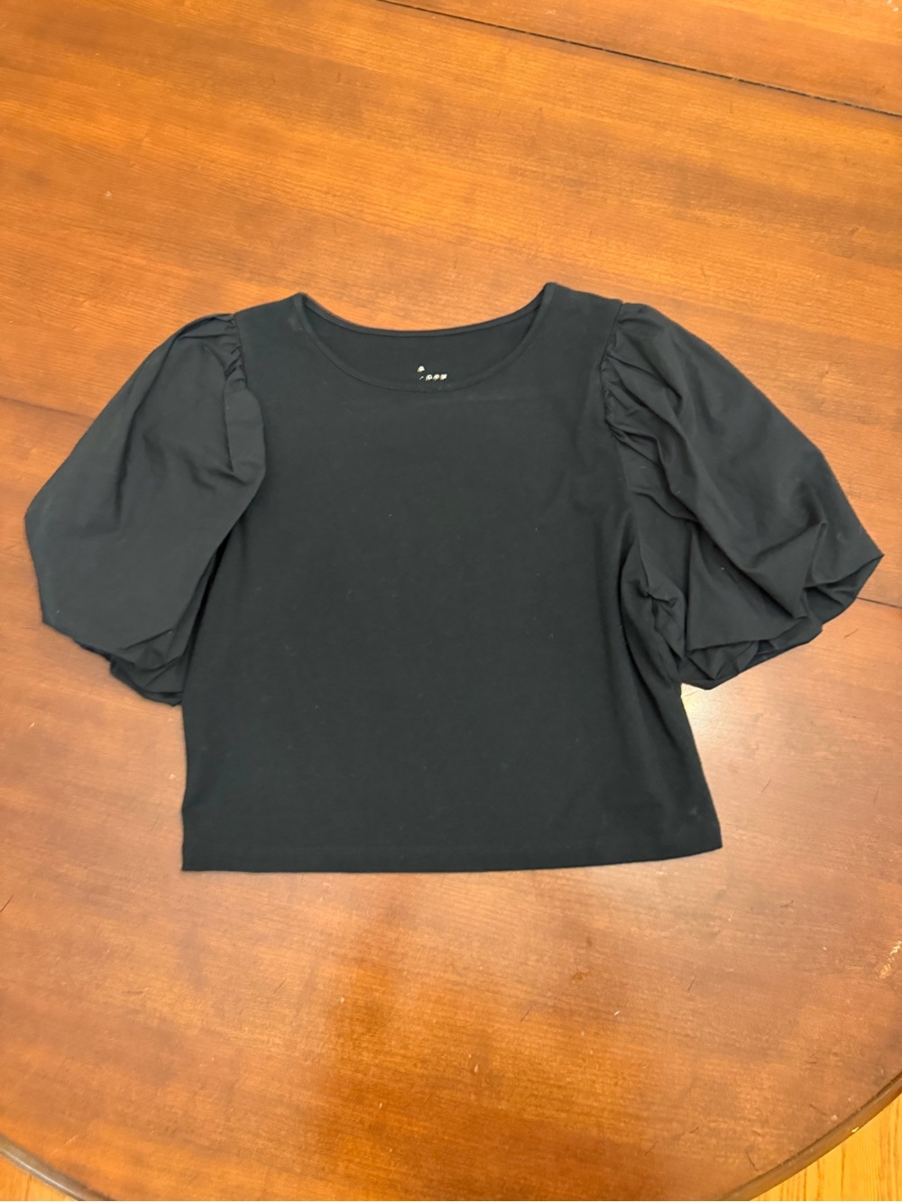 Target A New Day Black Puff Short Sleeve Top Size M
